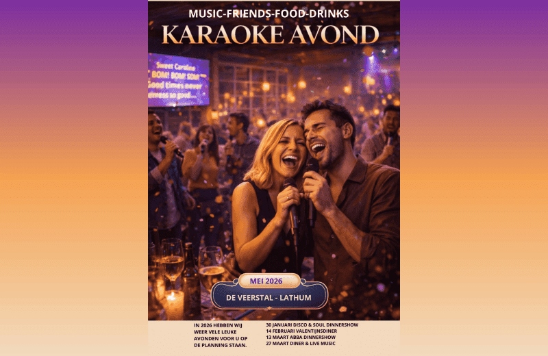 Activiteiten bij de veerstal mei 2026 karaoke avond